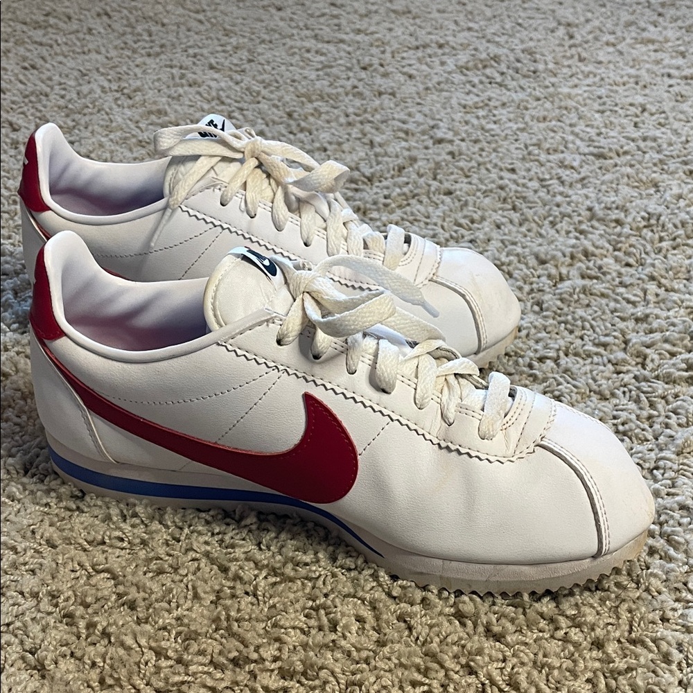 Nike White and Red Athletic Shoes